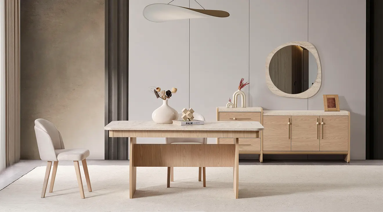 Hazal Ahşap Ayaklı Yemek Odası Takımı